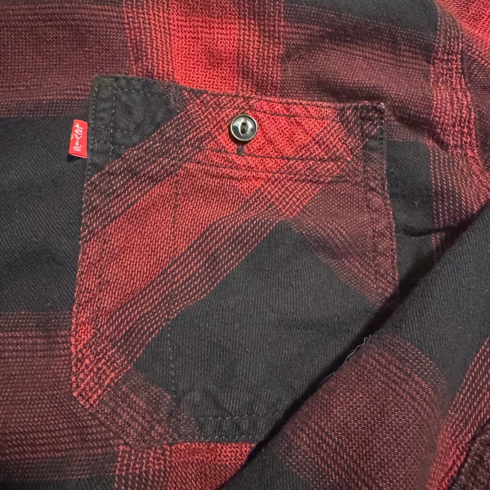 Levi Shirt Button Down Standard Fit Pockets‎ Red Men's Size Large - Picture 3 of 12